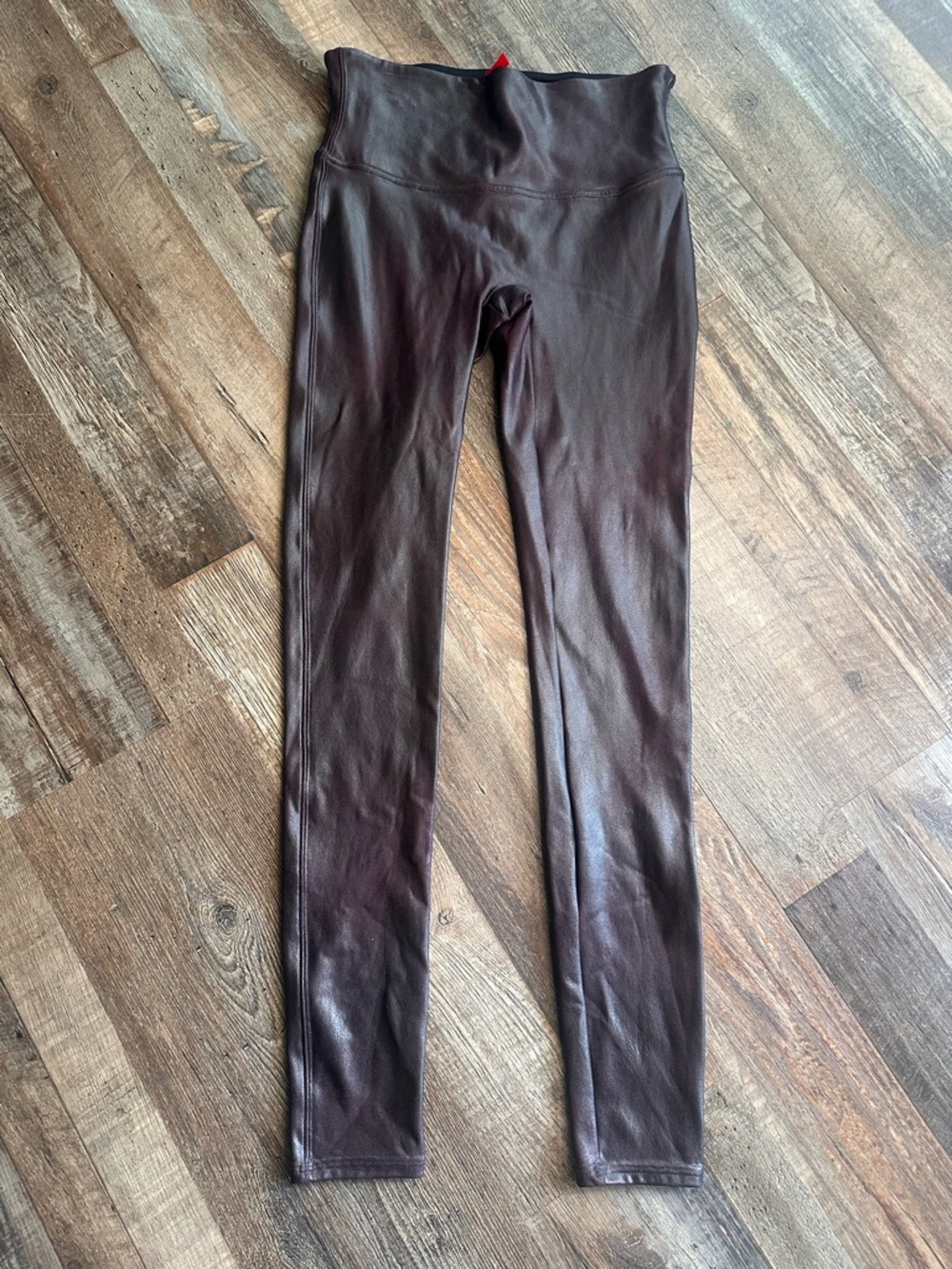 Spanx Purple Faux Leather Leggings - Sleek High-Waist - Picture 2 of 3